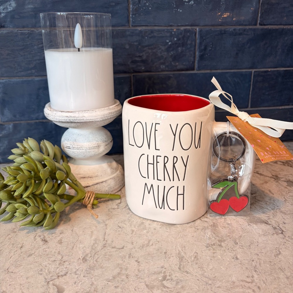 Rae Dunn‎ LOVE YOU CHERRY MUCH Coffee Mug Keychain NWT